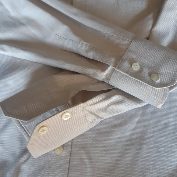 Hugo Boss SZ 15.5 100% Cotton Men's Woven Tan Button Up Shirt - Picture 4 of 16